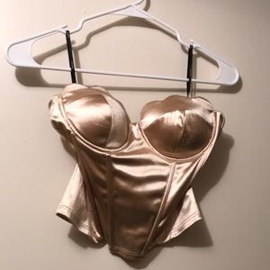 silky rose gold corset top